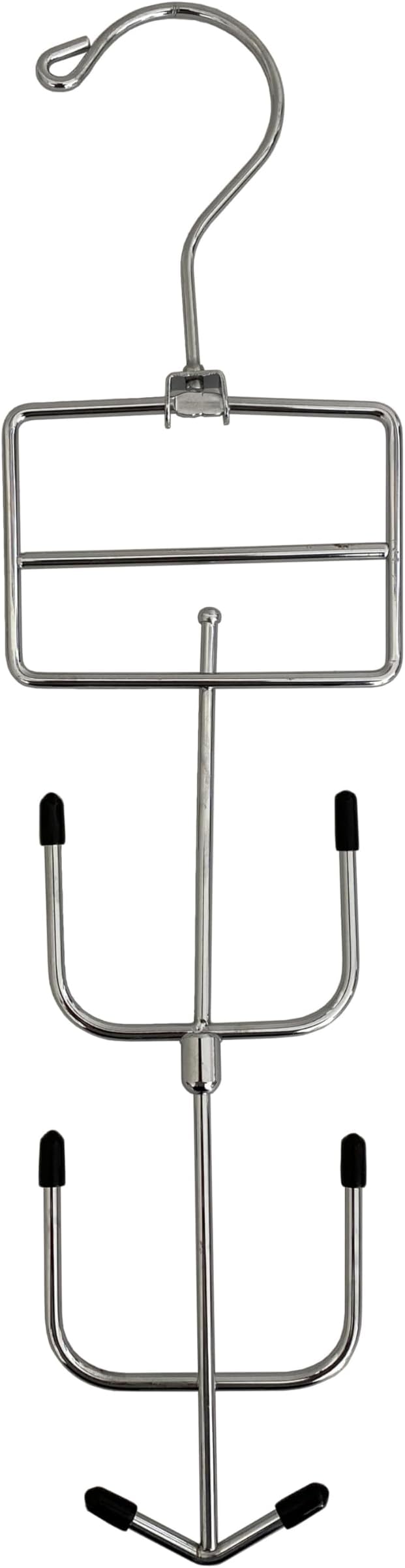 Ustech Metal Hanger Multi Purpose Space Saving 4 Tier Chrome Finish with Bottom Spinner Hook for Scarves Ties, and Accessories Foldable Hook for Closet Organization Durable Alloy Steel Pack of 2