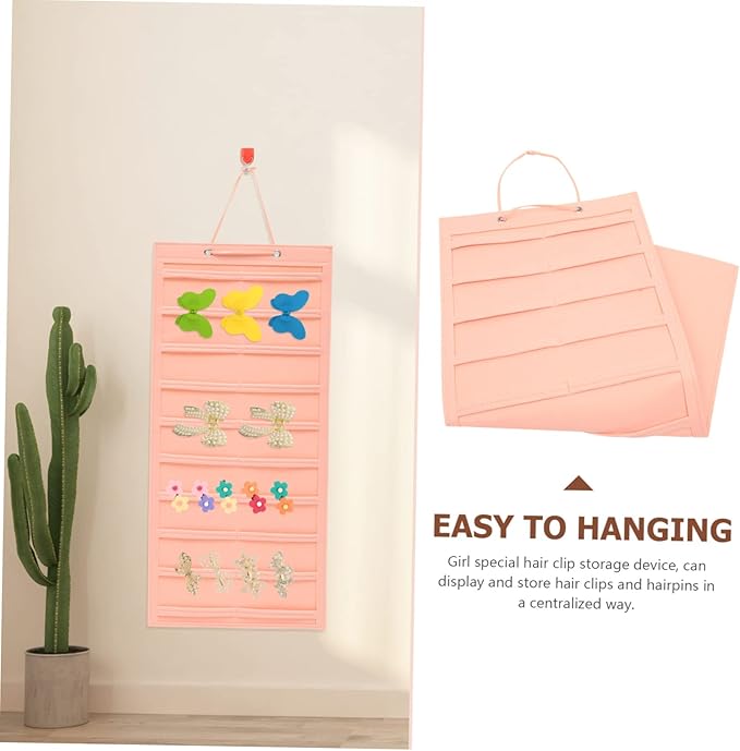 PRETYZOOM Hair Clip Organizer Wall Hanging Rack Portable Hanger for Hair Bows and Clips