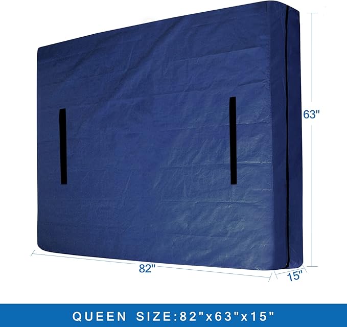 Coldwind Mattress Bags for Moving and Storage,Waterproof Mattress Cover for Moving with Heavy Duty Handles, Strong Zipper, Reusable, Moving Supplies & Moving Bags,Queen Size,Navy,2 Pack
