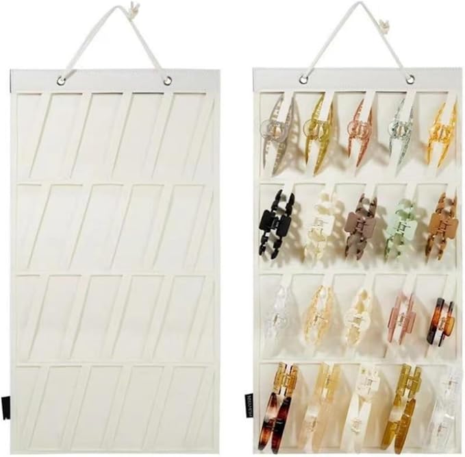 Hanging Claw Clip Organizer for Women Large Capacity Hair Bows Holder Hair Accessories Storage for Sunglasses, Hair Clips, Jewelry, Headbands, Claw Clips Organizer