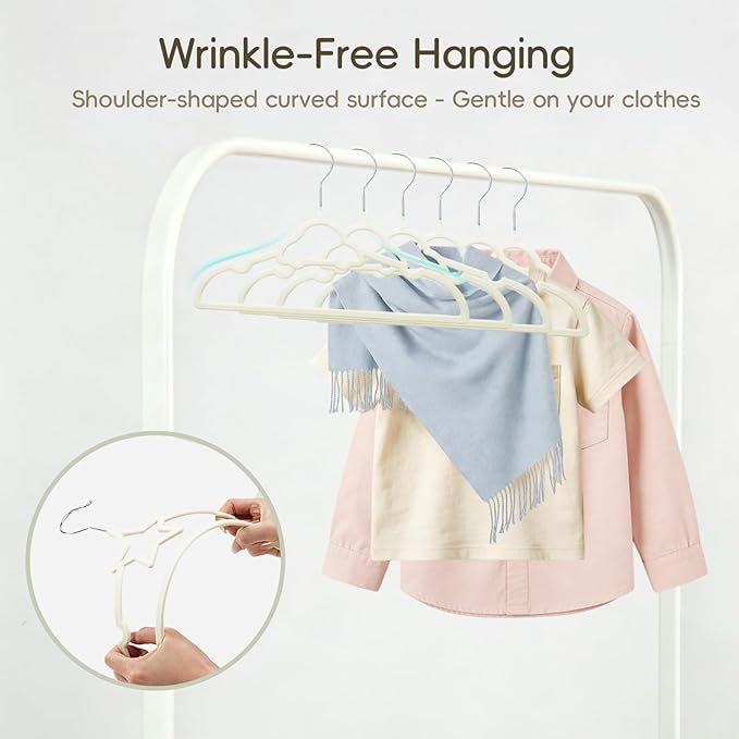 GoodtoU Baby Hangers, Velvet Hangers Kids Hangers 50 Pack for Toddler Infant Childrens Child Small Coats Pants Clothes Closet Organizers and Storage 12.6 Inch
