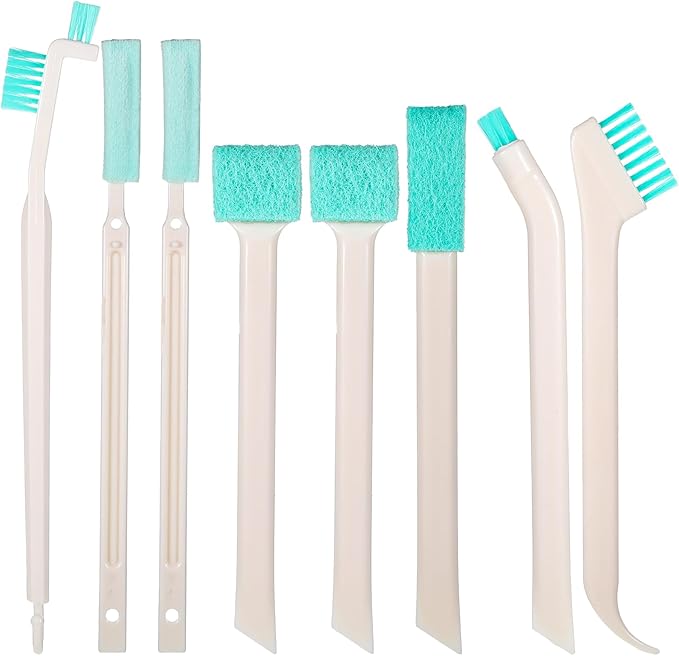 8 Pcs Small Cleaning Brushes for Tight Spaces, Multi-Purpose Tiny Cleaning Brush Crevice Tiny Cleanings Brush Set for Door Window Track Faucet Tight Spaces