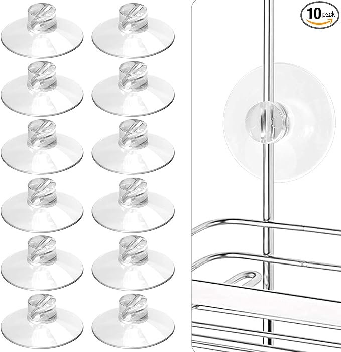 YeeBeny 10Pcs Shower Caddy Connectors - Heavy Strength Large Suction Cups Without Hooks, Replacement Suction Cups Compatible with Zenna Home, Simple Houseware, GeekDigg