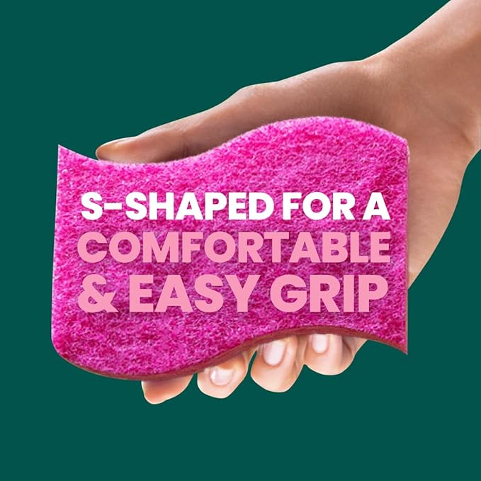 Scotch-Brite Gentle Clean Delicate Scrub Sponges, for Washing Dishes and Cleaning Kitchen, 3 Scrub Sponges (Pack of 2)