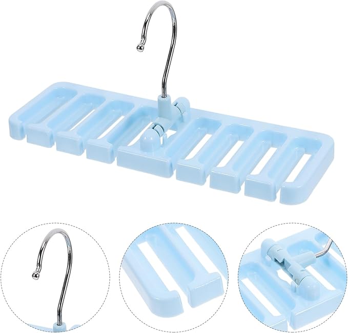 Belt Rack for Closet with Tie and Scarf Organizer, Sky Blue Small Multifunctional Belt Hanger for Purse and Bra Storage, Space-Saving Accessory Organizer for Wardrobe