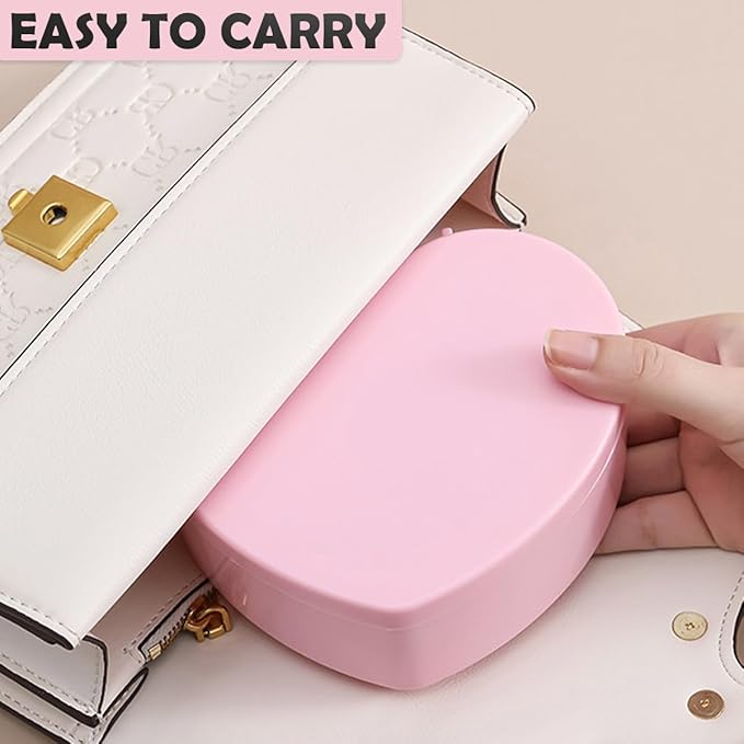 Heart Shaped Jewellery Box, Jewellery Organiser with Cosmetic Mirror, Jewellery Display Box for Girls＆Women