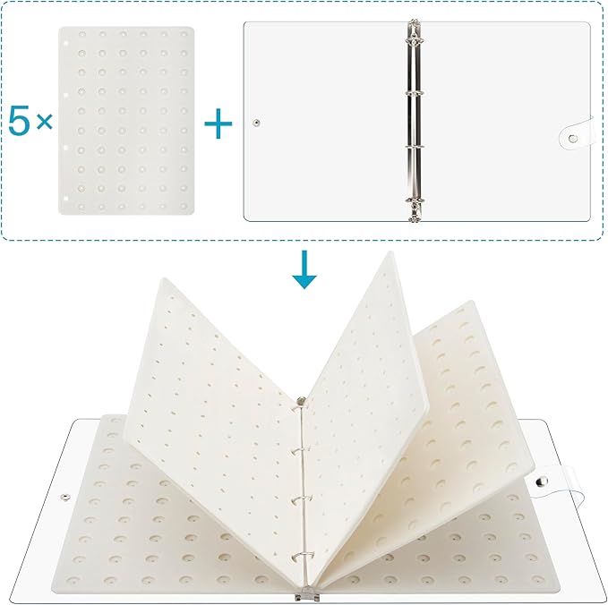 PACMAXI Shoe Charms Display organizer, Pin Organizer, A4 Collection Booklet with 5 Pages for Shoes Charms or Pins (Not Include Any Accessories)