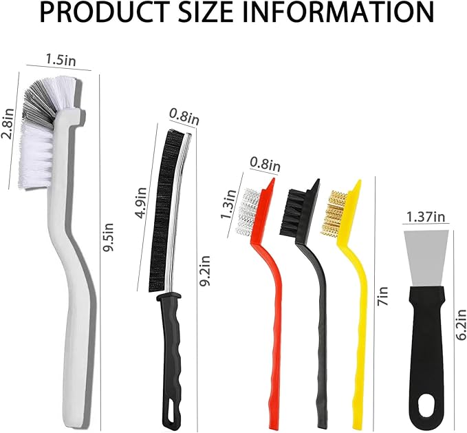 Crevice Cleaning Brush, Multi-Purpose Hard Bristle Brushes for Deep Cleaning Kitchen, Bathroom, Grout, Sink, Cup, Teapot, Bottle, Blender, Corners, Tight Spaces & More
