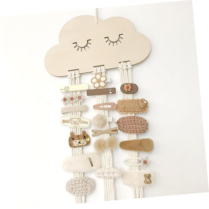 FRCOLOR 2pcs Cloud Bow Hanger Hair Accessories Organizer for Girl Room Decor and Storage for Hair Bows Headbands and Clips