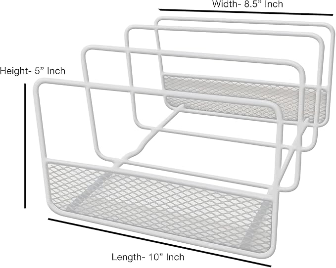 NU Steel WIRE AND MESH ORGANIZER RACK - WHITE