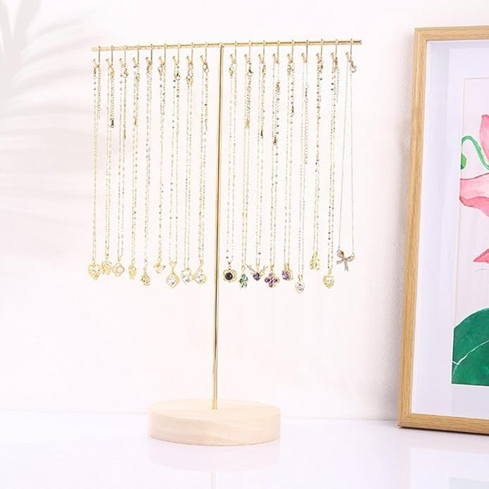 Multipurpose Alloy Necklace and Organizers Clear Jewelry Stand with Hanging Rack Home Accessory Decoration
