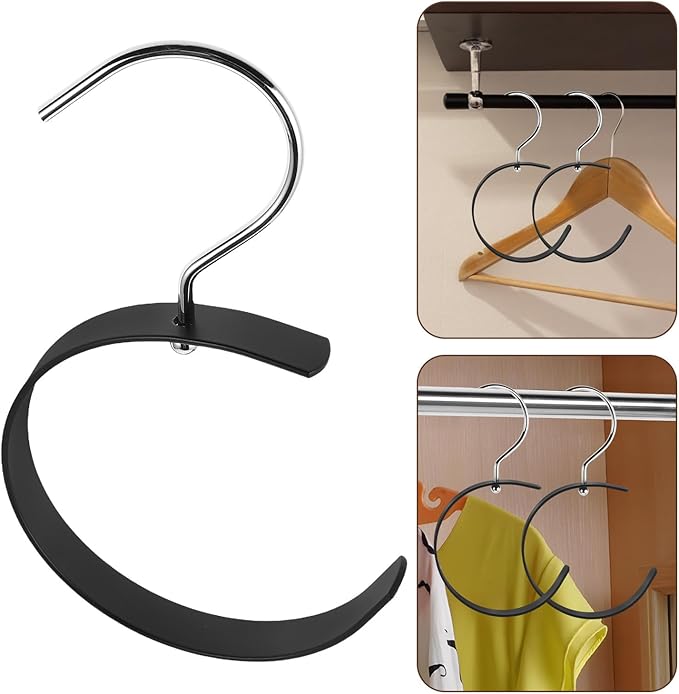 BESPORTBLE 2pcs Rotatable Belt Rack and Scarf Holder Wall Mount for Closet Space-Saving Accessory Organizer Hooks for Women’s Hats, Handbags, and Belts