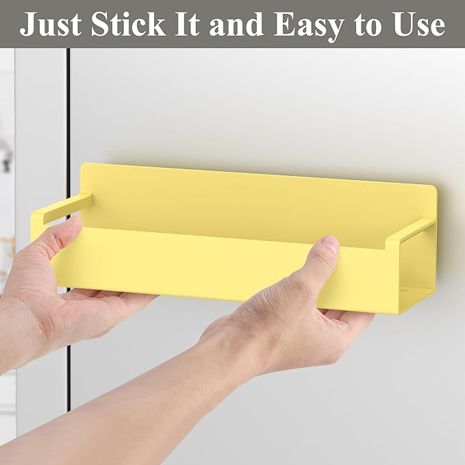 Magnetic Water Bottle Holder for Refrigerator, Cup Holder Organizer for Stanley and Tumbler for Kitchen, 4 Pack, Yellow