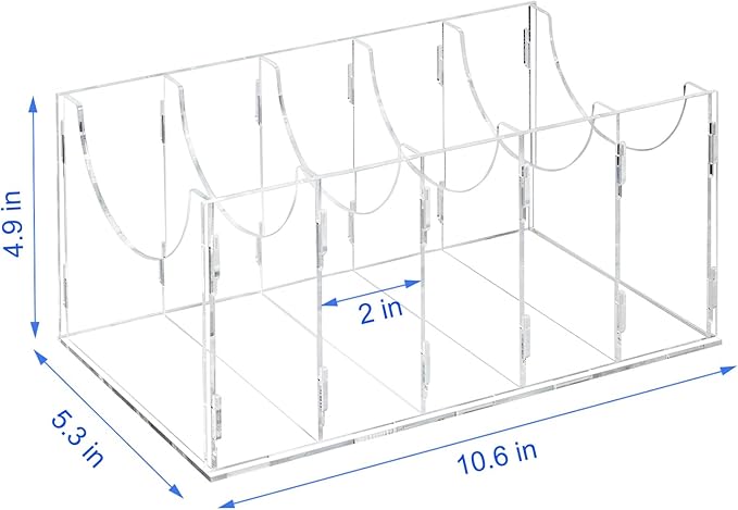 ECOSEAO DIY Belt Organizer, Clear Stackable Belt holder For Closet Drawer Storage - 5 Compartments, Multi-Purpose Display Bins With Inserts For Belts,Ties,Socks