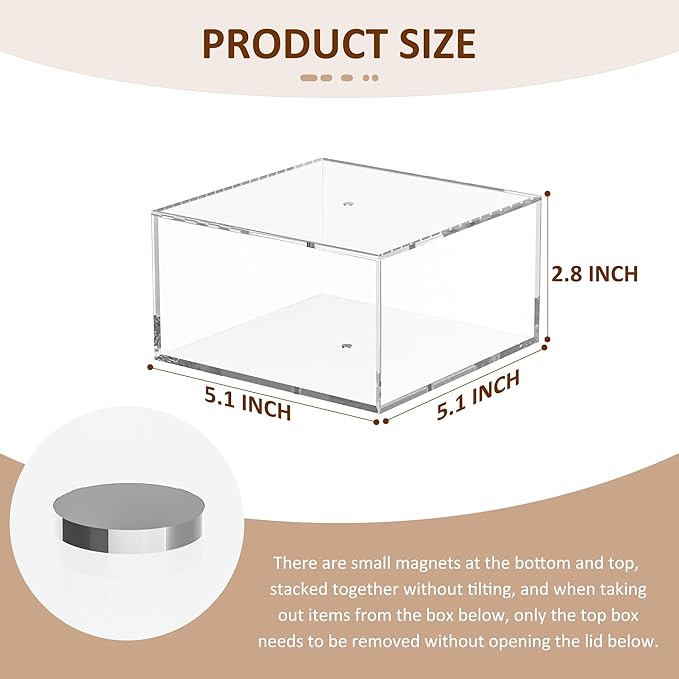 5 Layers Clear Square Acrylic Belt Organizer for Closet, Belt Holder for Accessories, Scarves, Ties, Jewelry, Bracelets-Space-Saving Storage Solution