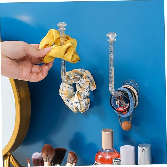 Healifty 5Pcs Adhesive Scrunchie Holders Hair Accessories Organizers Wall Mounted Storage for Hair Ties Headbands Jewelry Hooks Versatile Design for Home Use