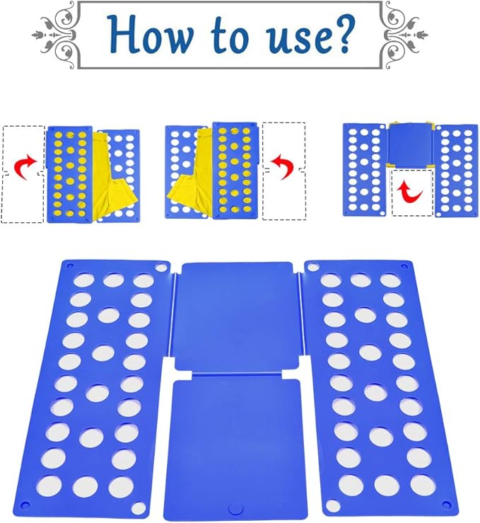 BoxLegend Shirt Folding Board - Easy & Fast Laundry Solution for Kids & Adults (Green & Blue)