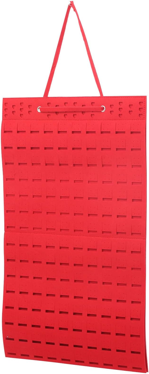BESPORTBLE Hanging Earrings Organizer Jewelry Felt Storage Holder Thickened Red Wall-Mounted Jewelry Hanging Bag Accessory Organizer for Closet and Travel