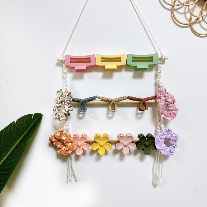 1PC Hair Claw Clip Organizer Hanging Flower Claw Clip Holder Hair Clip Hair Accessories Organizer Wall Hanging Door Home Decor for Girls Women