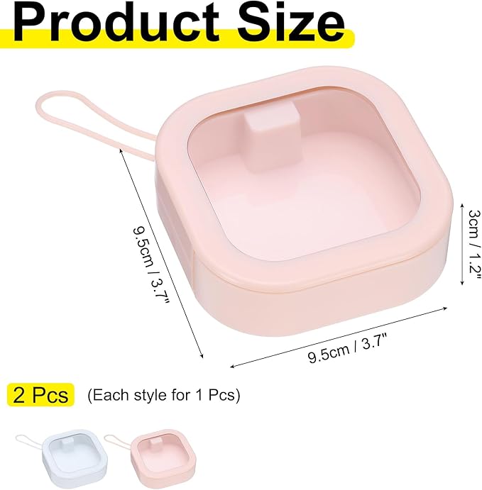 uxcell Hair Tie Organizer Boxes, 2 Pcs Hair Accessories Organizer, Portable Hair Tie Holder Organizer Can, Optimal Travel for Hair Tie, Hair clip, Hair Supplies, Pink/White