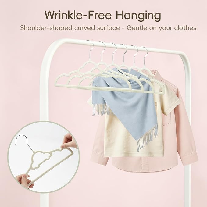 GoodtoU Baby Hangers, Kids Hangers 50 Pack Velvet Hangers for Toddler Infant Childrens Child Small Coats Pants Clothes - Closet Organizers & Storage 12.6 Inch