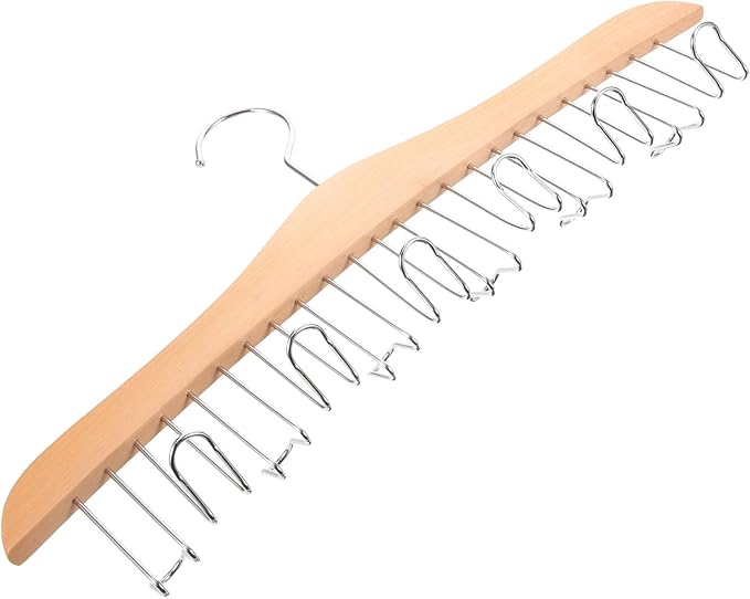 Multi-Functional Solid Material Strap Hanger Anti-Slip Round Hooks, Closet Strap Organizer and Accessory Rack for Women’s Scarves, Hats, and Ties Storage
