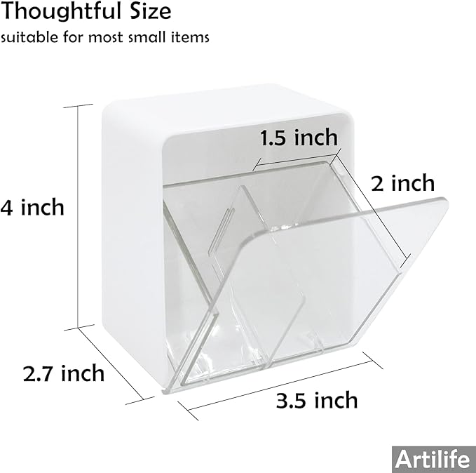Artilife Bathroom Qtip Holder Canisters, Vanity Countertop Storage Organizer for Cotton Swabs, Rounds, Balls, 2 Pack