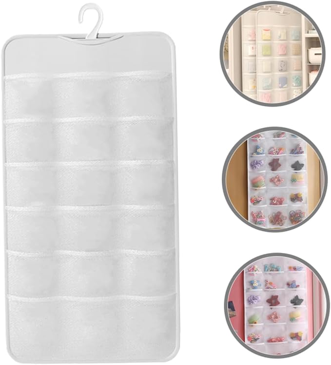 Vertical Hanging Hair Accessory Organizer Boys and Girls Headband Storage Hanger Wall Pouch for Hair Bow Holder Clips