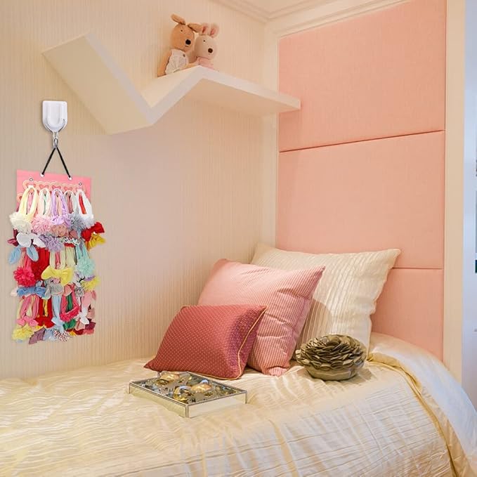 Hairband Claw Clips Storage Holder, Hanging Hair Clips Stand for Wall, Door, Closet - Display for Teen Girls & Women