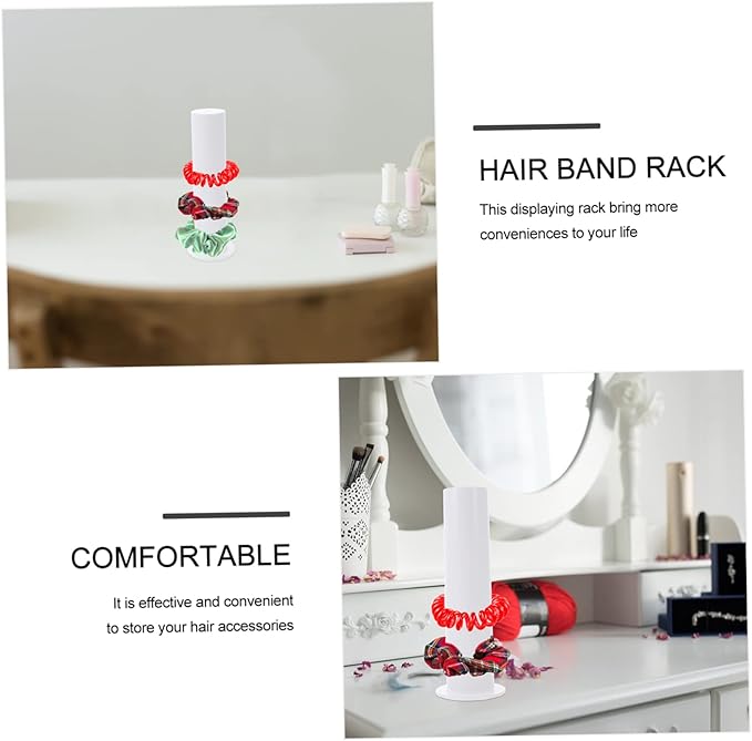 Acrylic Hair Tie Holder Stand Scrunchie Display Rack for Girls Hair Accessories Organizer Bracket for Home and Travel