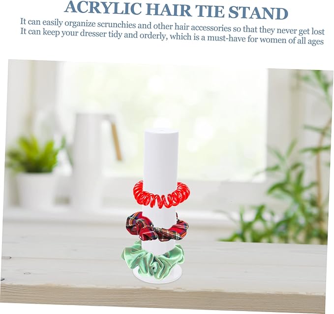 Hair Ties Elastic Holder Organizer Acrylic Scrunchie Holder Stand Hair Accessory Organizer Women