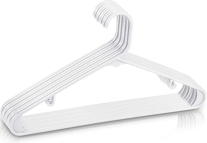 Utopia Home Plastic Hangers 30 Pack - Clothes Hanger with Hooks - Durable & Space Saving (White)