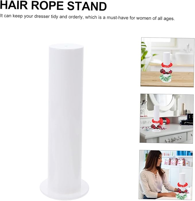 Acrylic Hair Tie Holder Stand Scrunchie Display Rack for Girls Hair Accessories Organizer Bracket for Home and Travel