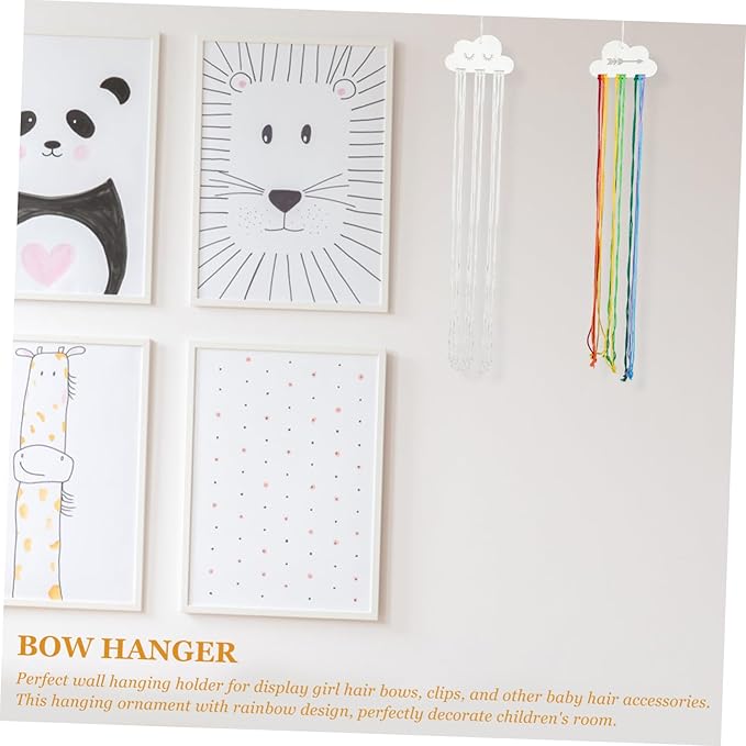 FRCOLOR 2pcs Cloud Bow Hanger Hair Accessories Organizer for Girl Room Decor and Storage for Hair Bows Headbands and Clips