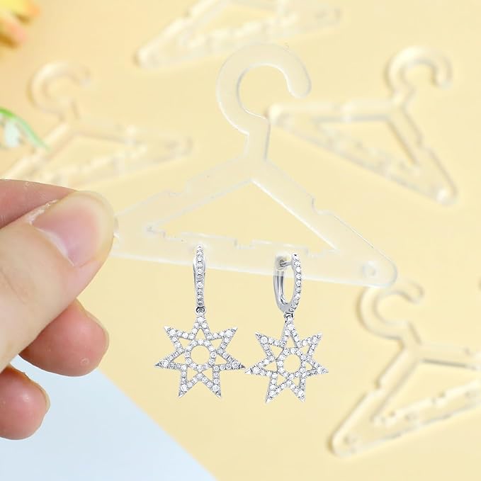 30pcs Clear Acrylic Earring Hangers - Mini Jewelry Display Rack for Dangling Earrings, Organizer for Retail Store or Home Decor (Hangers Only)