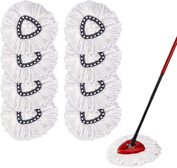 8PCS Mop Replacement Head,100% Microfiber Mop Refills Spin Mop Replacement Head,360 Micro Spin Cleaning Replacement Mop Heads for Easy House Cleaning Floor Mopping