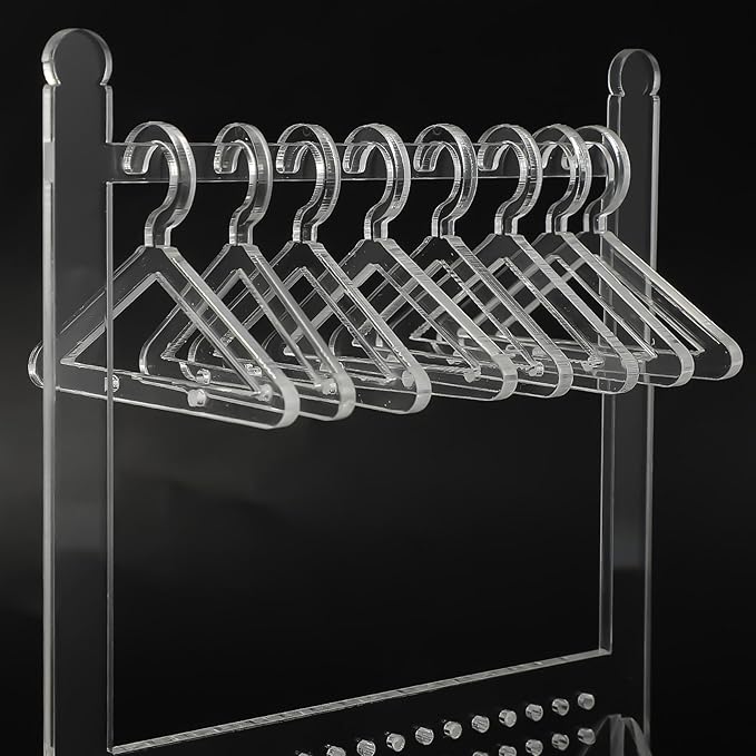 VANZACK Jewelry Display Rack Acrylic Earring and Necklace Holder Organizer Stand 8-hanger Set Jewelry Storage for Women Tabletop Accessory Organizer