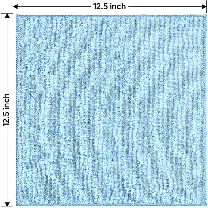 HOMEXCEL Blue Microfiber Cleaning Cloth 6 Pack 12.5 x 12.5 inch Microfiber Towels for Cars Ultra Absorbent Car Washing Cloth Lint Free Streak Free Cleaning Rags for Car, Kitchen Window