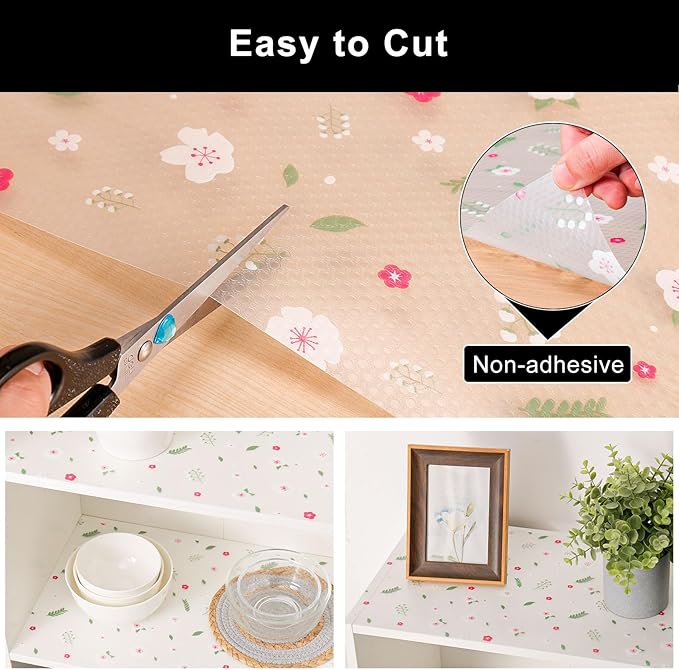Cooyes Shelf Liner – Premium Non-Adhesive Cabinet & Drawer Liner for Kitchen – Waterproof Shelf Paper with Modern Pattern – Durable EVA Cabinet Mat – Easy to Cut （24" W x 240" L）