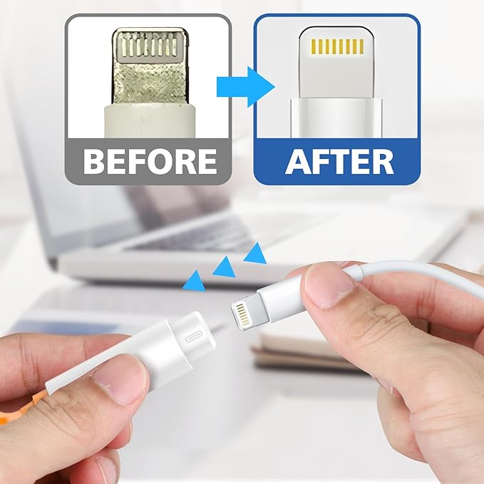 Ordilend for iPhone Cleaning Kit for Charging Port Cleaner, Multi-Tool iPhone Cleaner Repair Lightning Cable, Cell Phone Cleaning Kit for iPad, Connectors, Speaker, Airpod with Storage Case, White