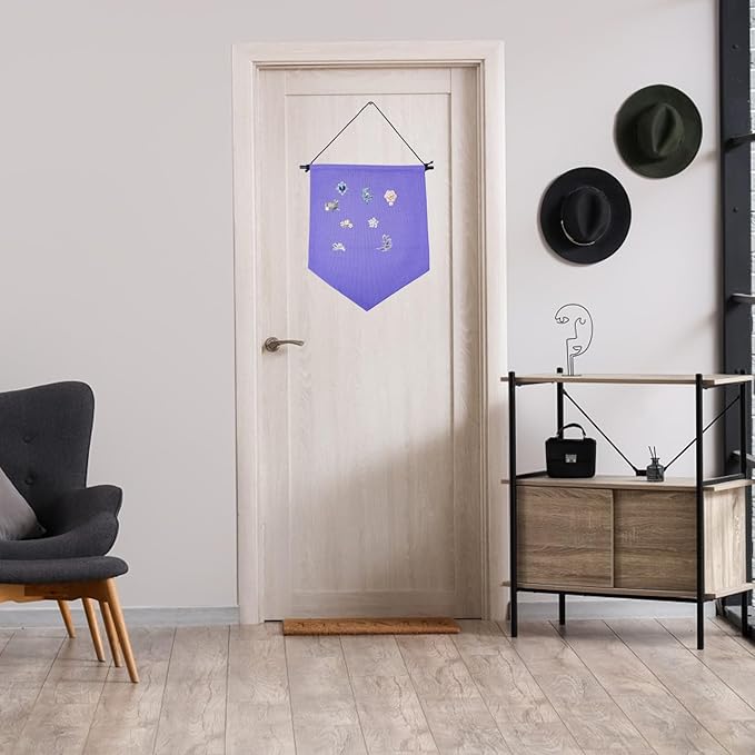 GLOBLELAND 3PCS 470x315mm/18.5x12.4inch Purple Wall Hanging Brooch Organizer Canvas Enamel Pin Display Banner Wall Hanging Pin Collection Storage Organizer for Pin Earrings Necklace