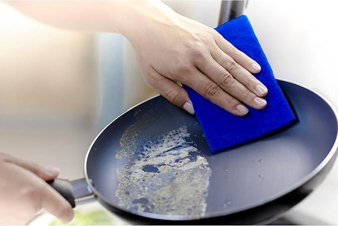Scotch-Brite Zero Scratch Scouring Pad, Effective + Gentle Dish Scrubber for Household Cleaning, 48 Scrub Pads for Dishes, Nonstick Pots and Pans, Glass, Tubs, Showers, Reusable & Durable