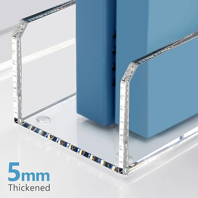 SANRUI 2 Pack Acrylic Magazine File Holder, Vertical File Sorter Holders Desk Organizer, Clear Folder Organizer Document Rack for Office Desktop, Home Workspace, 8.66inx8.46inx3.15in