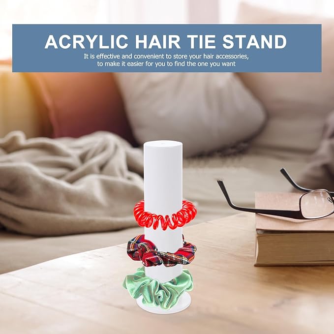LIFKOME Scrunchie Holder Stand Clear Hair Tie Storage and Display Jewelry Display Tower Hair Accessories Organizer for Home Dresser Shop Selling