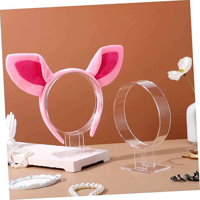 2 Tier Acrylic Headband Holder Hair Accessory Organizer Rack Hairband Display Stand