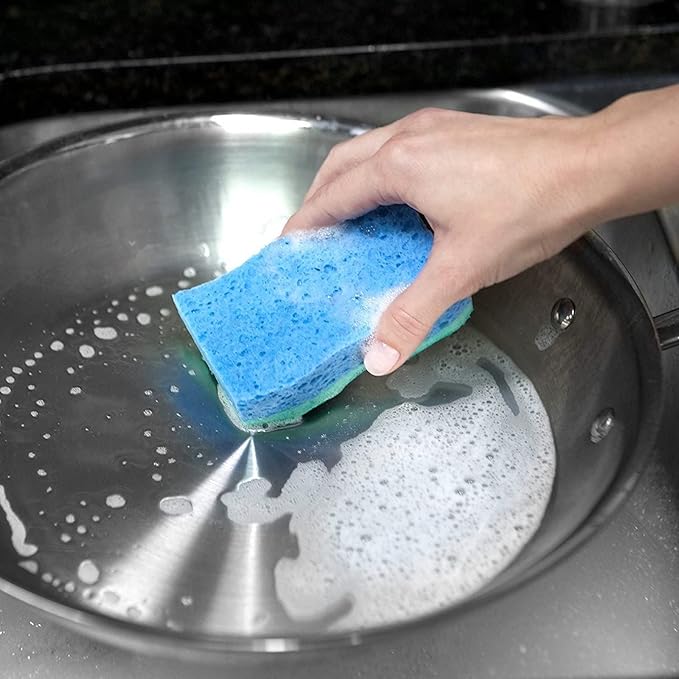O-Cedar Scrunge Non-Scratch Scrub Sponge (Pack of 6) Multi-Use, All-Purpose, Odor-Resistant, Scrubbing Sponge Safely Cleans All Hard Surfaces in Kitchen and Bathroom