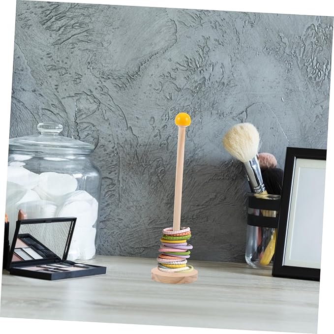 Wood Hair Accessories Organizer Stand with Unique Ball Shape for Versatile Scrunchies and Hair Ties Holder Rack for Bedroom Bathroom and Rooms