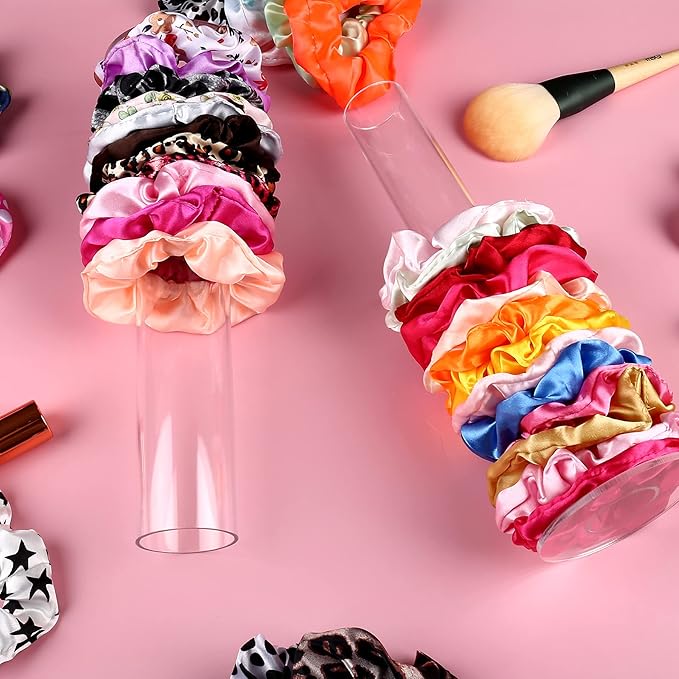 2 Pack Hair Scrunchies Organizer - 11 Inch Holder Stand, Ties Organizer, Accessories for Girls Room, Jewelry Tower