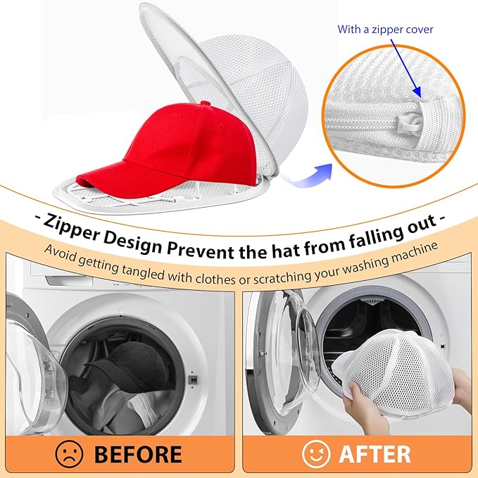 Hat Washer Cage Hat Cleaner for Baseball Caps Fit for Adults and Kids Hats, White