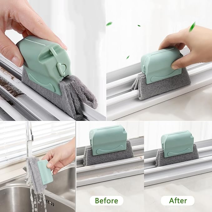 14Pcs Window Track Cleaning Tools, Deep Clean Groove Gap cleaning brush Kit for Window/Door Tracks, Sliding Doors, Tile Lines, AC Vents, Keyboards
